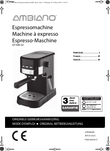 Bedienungsanleitung Ambiano GT-EM-03 Espressomaschine