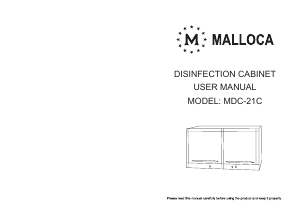Manual Mallorca MDC-21C Disinfection cabinet