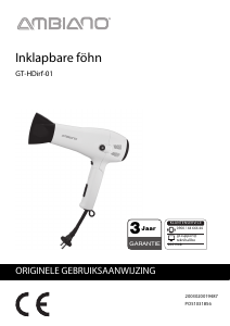Handleiding Ambiano GT-HDIRF-01 Haardroger