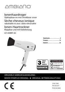 Bedienungsanleitung Ambiano GT-HDIRF-03 Haartrockner