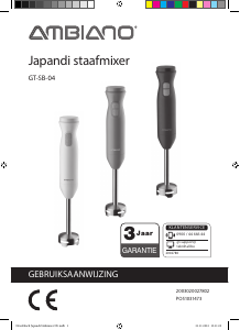 Handleiding Ambiano GT-SB-04 Japandi Staafmixer