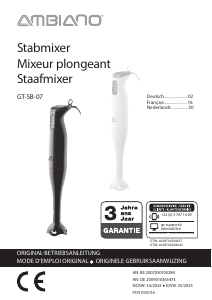 Bedienungsanleitung Ambiano GT-SB-07 Stabmixer