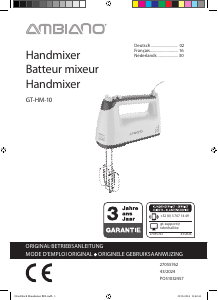 Bedienungsanleitung Ambiano GT-HM-10 Handmixer