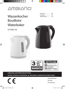 Bedienungsanleitung Ambiano GT-WK1L-02 Wasserkocher