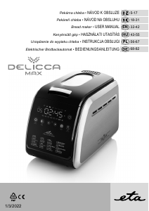 Instrukcja Eta Delicca II Max 7149 90040 Automat do chleba