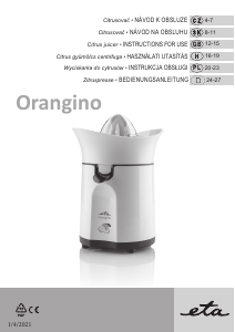 Bruksanvisning Eta Orangino 2033 90000 Citruspress