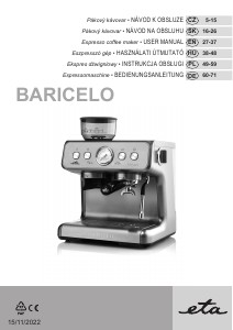 Instrukcja Eta Baricelo 7181 90000 Ekspres do espresso