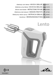 Bedienungsanleitung Eta Lento 0051 90000 Handmixer