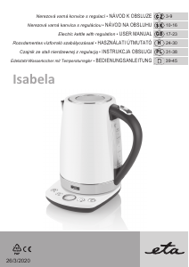 Használati útmutató Eta Isabela 1587 90000 Vízforraló