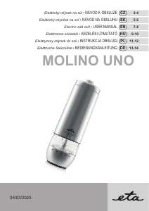Bruksanvisning Eta Molino Uno 2928 90000 Peppar och saltkvarn