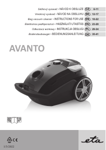 Bruksanvisning Eta Avanto 4519 90000 Dammsugare