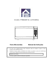 Manual Home Leader P70B20AP-S1 Micro-onda