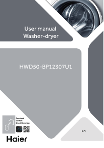 Bruksanvisning Haier HWD50-BP12307U1 Kombinerad tvätt-tork