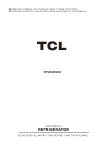 Mode d’emploi TCL RP282BSD0 Réfrigérateur combiné