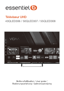 Mode d’emploi Essentiel B 50QLED307 Téléviseur LED