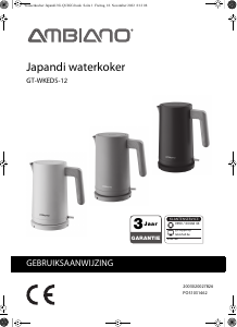 Handleiding Ambiano GT-WKEDS-12 Japandi Waterkoker