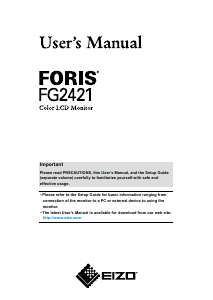 Manual Eizo Foris FG2421 LCD Monitor
