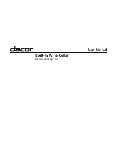 Mode d’emploi Dacor DRW24980LAP Cave à vin