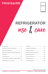 Manual Frigidaire FFTR1814WB Fridge-Freezer