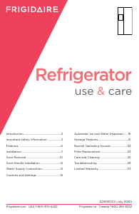 Manual Frigidaire PRSC2222AF Fridge-Freezer