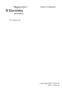 Mode d’emploi Arthur Martin-Electrolux AWT 11224 W Lave-linge