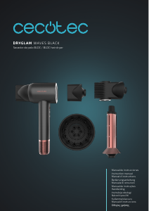 Manual Cecotec DryGlam Waves Black Hair Dryer