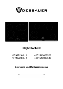 Bedienungsanleitung Dessauer KF 9972 60/1 Kochfeld