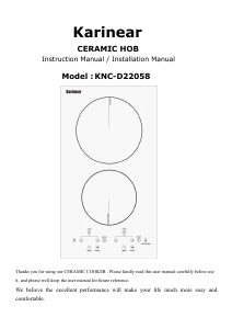 Manual Karinear KNC-D22058 Hob