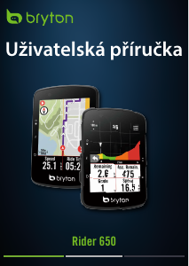 Manuál Bryton Rider 650 Cyklistický tachometr