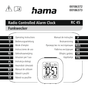 Instrukcja Hama 00186372 RC45 Budzik