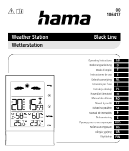 Manuale Hama 00186417 Black Line Stazione meteorologica