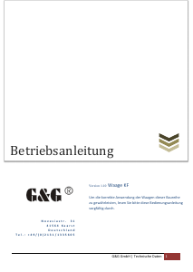 Bedienungsanleitung G&G KF6K Küchenwaage