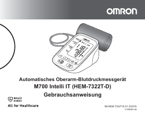 Bedienungsanleitung Omron HEM-7322T-D M700 Intelli IT Blutdruckmessgerät