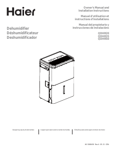Mode d’emploi Haier QDHR35LZ Déshumidificateur