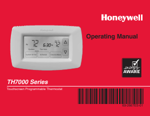 Manual de uso Honeywell TH7220U1035 Termostato