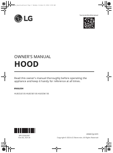 Manual de uso LG HUEZ2413S Campana extractora