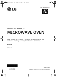 Bruksanvisning LG MSER1130B Mikrovågsugn