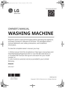 Manual LG WT6105CM Washing Machine