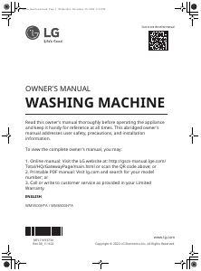 Bruksanvisning LG WM5500HWA Tvättmaskin