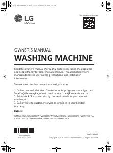 Mode d’emploi LG WM3470CW Lave-linge