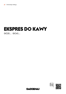 Instrukcja Gaggenau GC251100 Ekspres do kawy