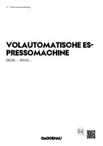 Handleiding Gaggenau GC251130 Koffiezetapparaat