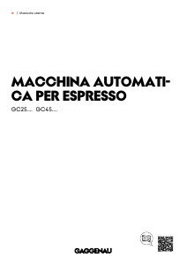 Manuale Gaggenau GC251130 Macchina da caffè