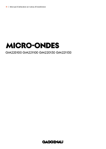 Mode d’emploi Gaggenau GM220100 Micro-onde