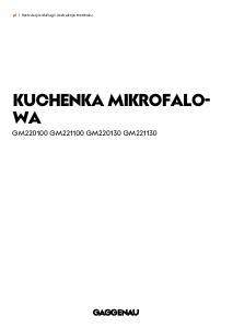 Instrukcja Gaggenau GM220100 Kuchenka mikrofalowa
