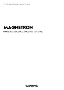 Handleiding Gaggenau GM221130 Magnetron