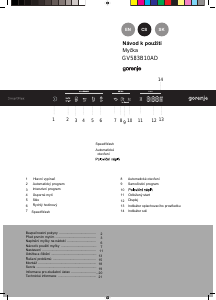 Manuál Gorenje GV583B10AD Myčka na nádobí