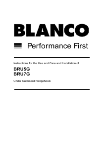 Handleiding Blanco BRU5G Afzuigkap