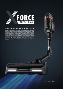 Vadovas Rowenta RH99F1WO X-Force Flex 15.60 Dulkių siurblys