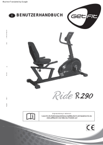 Bedienungsanleitung GetFit Ride R290 Heimtrainer